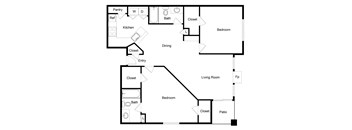 B3 Floor Plan at Palencia Apartments, Texas