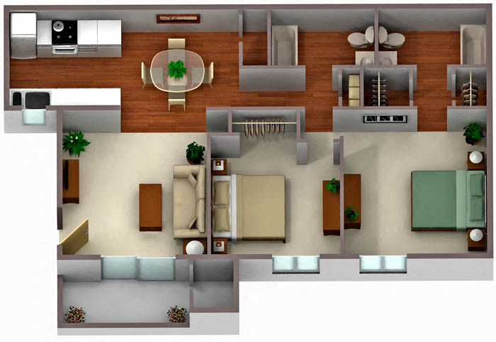 Palm Crest at Station 40_Phoenix AZ_Floor Plan_Two Bedroom Two Bathroom