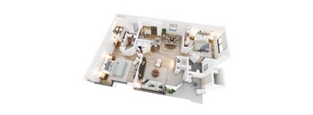 Park in Bellevue Large 2 Bedroom 3D floor plan
