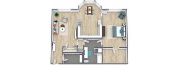 Park North Apartments A1 Floor Plan