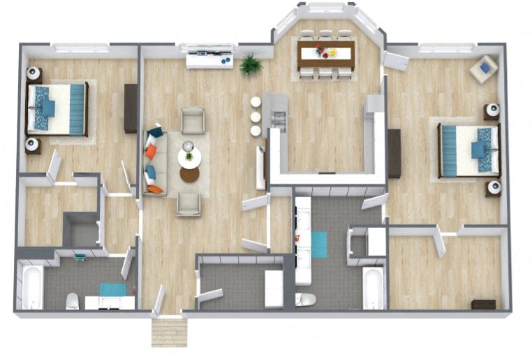 Park North Apartments B2 Floor Plan