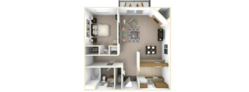 Peaks at Meadow Ridge 1x1 Floor Plan