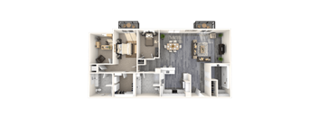 The Mercer Apartments Le Belvédère Penthouse Two Bedroom Two Bathroom Floor Plan
