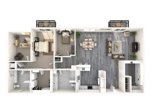 The Mercer Apartments Le Belvédère Penthouse Two Bedroom Two Bathroom Floor Plan