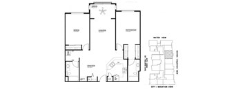 The Metropolitan Apartments 2x2 Floor Plan