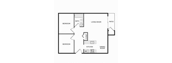 Phoenix Manor Seville Two Bedroom One Bathroom Floor Plan