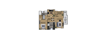 Pioneer Meadows One Bedroom One Bathroom B Floor Plan