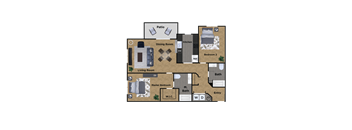 Pioneer Meadows Two Bedroom Two Bathroom B Floor Plan