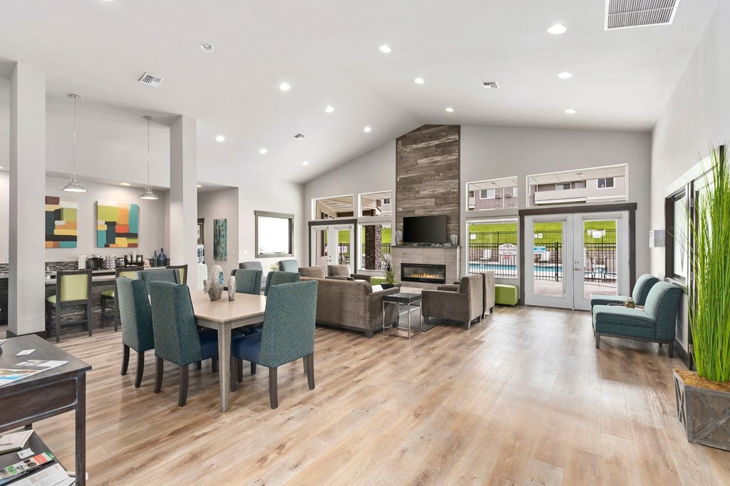 Pioneer Meadows Clubhouse with Kitchenette and Pool View