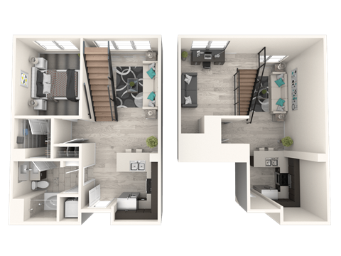 The Mercer Apartments Pioneer One Bedroom One Bathroom Floor Plan