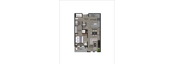 A floor plan of a house with a living room, dining room, kitchen, and bedrooms.