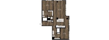 Portland Astoria Apartments in Portland, Oregon B3 Floor Plan