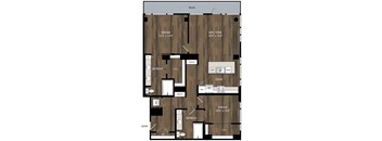 Portland Astoria Apartments in Portland, Oregon B5 Floor Plan