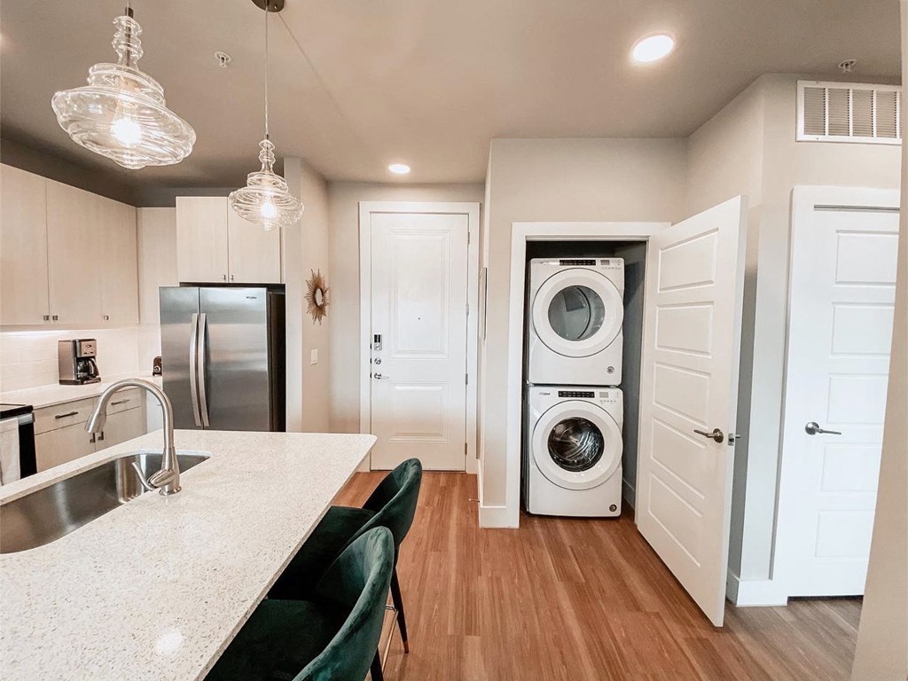 Presidio at River East Kitchen with Washer and Dryer