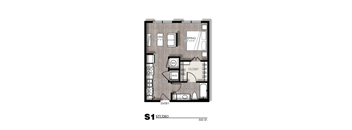 Presidio at River East Studio Floor Plan