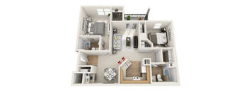 Quail Village Apartments in Longmont, Colorado 2 Bedroom Floor Plan