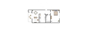 Reserve at Blueberry Park Apartments 1x1 Floor Plan