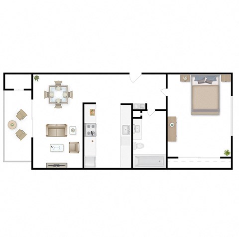 Reserve at Blueberry Park Apartments 1x1 Floor Plan