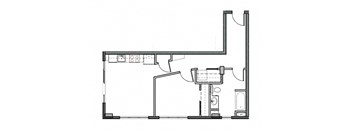 REO Flats One Bedroom C Floor Plan