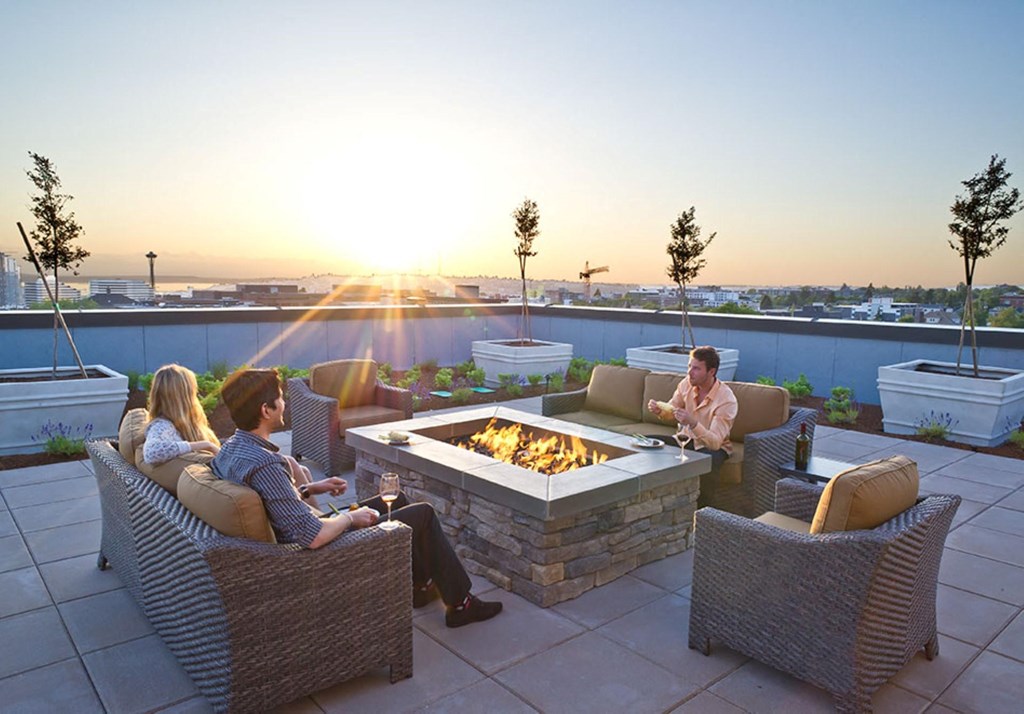 REO Flats Rooftop Firepit with View