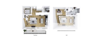 A diagram of a house showing the first floor and loft.