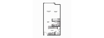 Regency Park Apartments Studio Interior Floor Plan