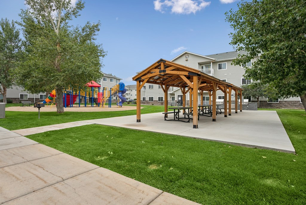 Remington Village Apartments in Gillette, Wyoming BBQ Area and Playground