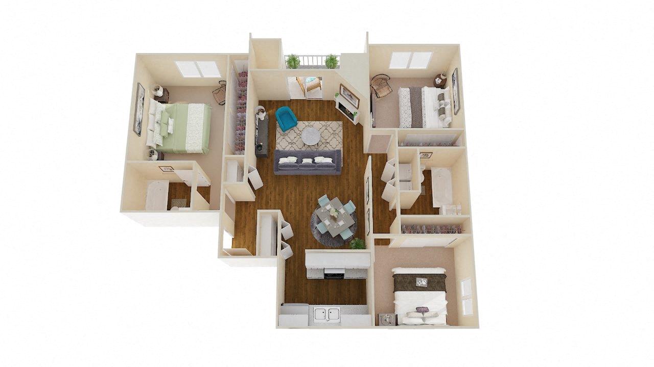 The Reserve at Bucklin Hill Apartments Lummi 3D Floor Plan