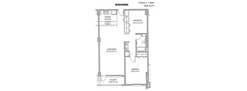 Residences at Capitol Heights Apartment Homes in Denver, Colorado Bighorn Floor Plan