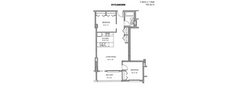 Residences at Capitol Heights Apartment Homes in Denver, Colorado Sycamore Floor Plan