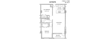 Residences at Capitol Heights Apartment Homes in Denver, Colorado La Plata Floor Plan