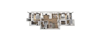 Retreat at Barton Creek Apartments in Austin, Texas Two Bedroom Floor Plan