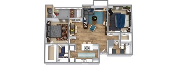 Retreat at Barton Creek Two Bedroom Floor Plan