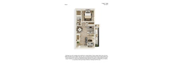 Reveal 3D Floor Plan 1 Bed 1 Bath 720sf