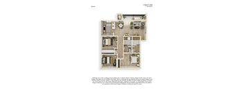 Reveal 3D Floor Plan 3 Bed 2 Bath 1192sf