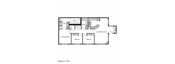 Ridgewood Three Bedroom B Floor Plan