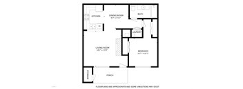 Riverpointe Apartments in Richland, Washington One Bed One Bath Floor Plan