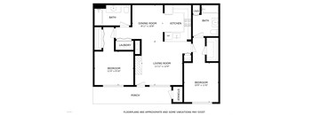 Riverpointe Apartments in Richland, Washington Two Bed Two Bath Floor Plan
