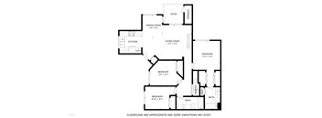 Riverpointe Apartments in Richland, Washington Three Bed Two Bath Floor Plan