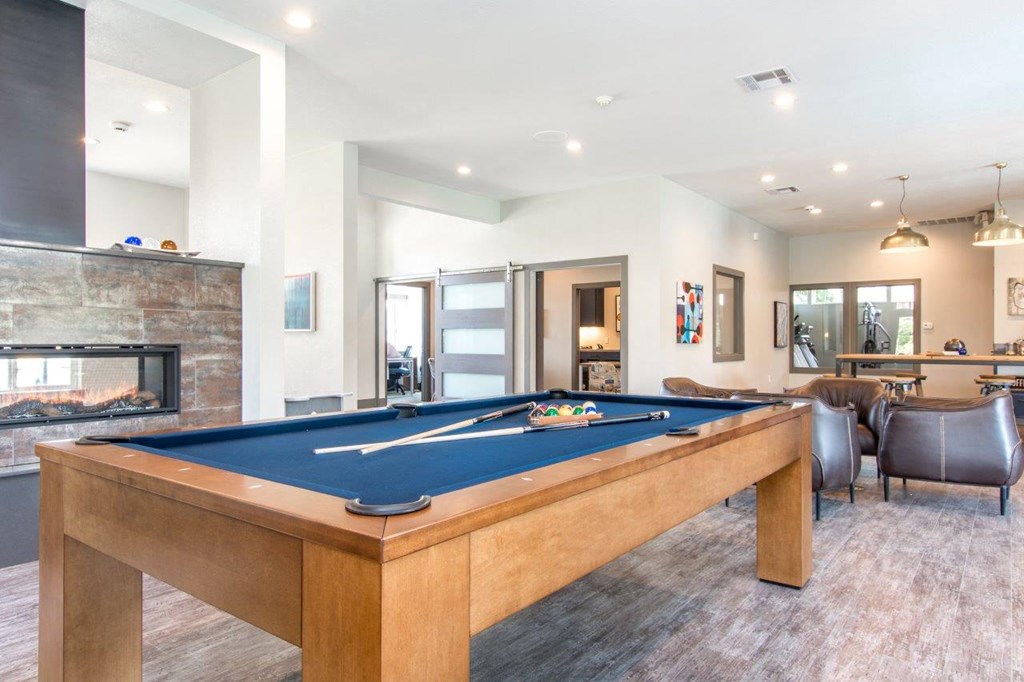 Riverpointe Apartments Clubhouse Lounge with Billiards Table