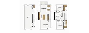 Riverwalk Townhomes 3 Bedroom End 2D Floor Plan