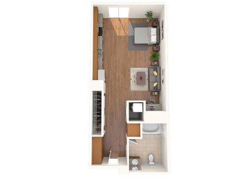 The Mercer Apartments Roanoke Studio Floor Plan