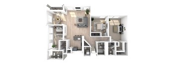Villaggio on Yarrow Bay Apartments Rome 3D Floor Plan