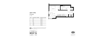 A floor plan for a studio apartment with a detailed breakdown of square footage by level.