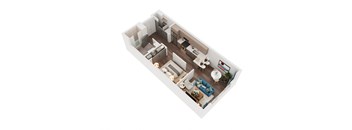Voda Apartments 3D Floorplan S 1