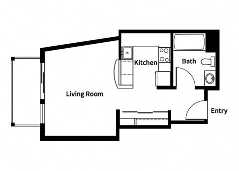 Collins Circle Apartments 2D Floor Plan - S1