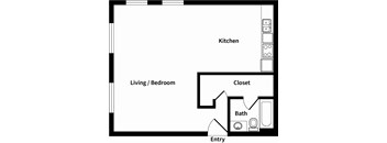 735 St. Clair Apartments S1 2D Floor Plan