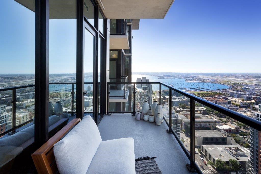 Balcony view of water