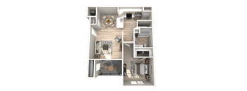 SITE Layton Apartments One Bedroom One Bathroom Floor Plan
