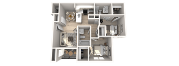 SITE Layton Apartments Two Bedroom Two Bathroom Floor Plan